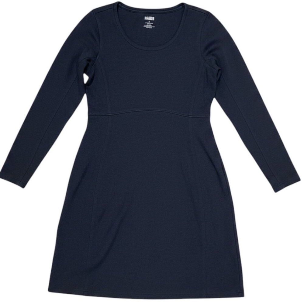 Duluth Trading Co Womens Black Long Sleeve Pocket‎ Dress Small knee length